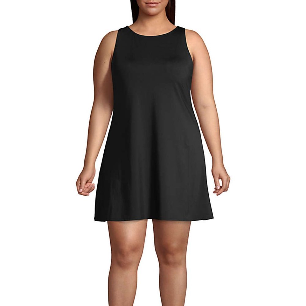 Lands End Dresskini swim cover-up dress black 2